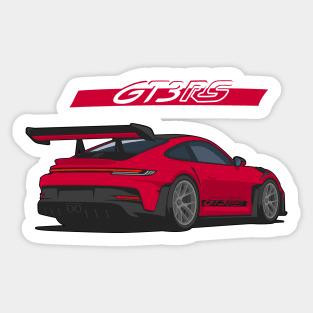 Rear car 911 gt3 rs red Sticker